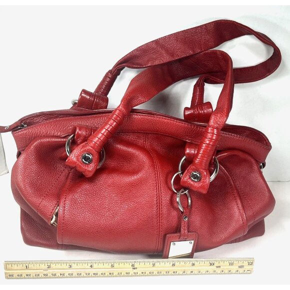 Tignanello Soft Red Leather Shoulder Bag - Picture 13 of 16